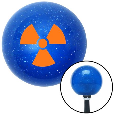 American Shifter 25432 Orange Nuclear Hazard Symbol Blue Metal Flake Shift Knob with M16 x 1.5 Insert Auto