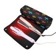 thumbnail image 3 of Hair Tool Organizer Bag with Heat Resistant Mat Removable Travel Storage Case for Hot Air Brushes Curling Irons Colorful Palm Tree Icons, 3 of 8