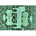 thumbnail image 1 of Ahgly Company Machine Washable Indoor Rectangle Persian Turquoise Blue Traditional Area Rugs, 8' x 12', 1 of 4