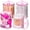 4 pack-pink-10&12oz, variant on 2 Pack Qtip Holder,Canister Apothecary Jar Set, Bathroom Jars with Lids Set for Cotton Swabs, Balls, Pads, Floss Picks,10oz-12oz Plastic Canisters Restroom Bedroom Vanity Organizer(Black)