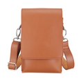 thumbnail image 1 of Peluquería bolsa de mensajero de material cuero portátil de doble capa para herramientas , funda para bolsa, riñonera para salón, tijera para - color marrón Macarena Riñonera de peluquería, 1 of 8