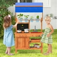 thumbnail image 2 of Gymax Mud Kitchen Wooden Pretend Play Kitchen w/ Height Adjustable Canopy, 2 of 10