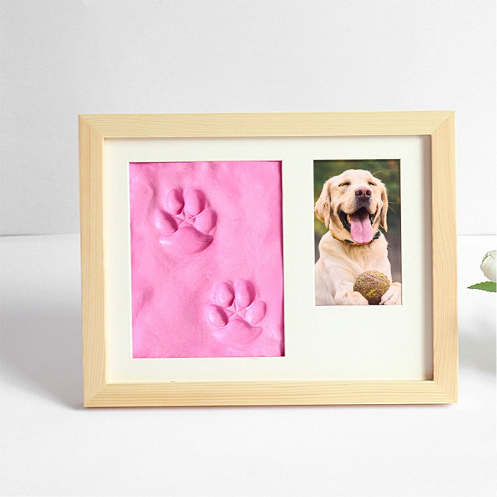 Paw Print Kit Dog Frame Pet Memorial Picture Frame with Pawprints Imprint Kit
