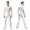 White, variant on Men's Long Sleeves Latin Ballroom Dance Bodysuits Chacha Rumba Samba Leotrad Tops Shirts Black Flared Pants White M