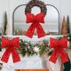 thumbnail image 1 of mfyjkho Adorno navideño grande con lentejuelas, 38 x 30 cm, tela, ideal para árbol, ventana, boda, fiesta, 1 unidad., 1 of 6