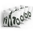 thumbnail image 5 of Ambesonne Black and White Throw Pillow Cover 4 Pack, 70s Woman Retro, 18", Black and White, 5 of 7
