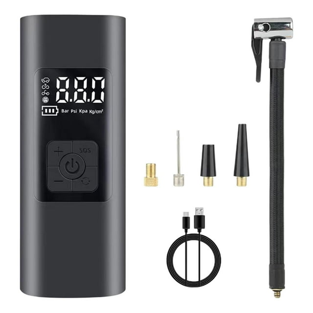 jinwen 12V Air Car Air Pump Automatic Stop E Bike Portable Tire Inflator with 1 USB Cord