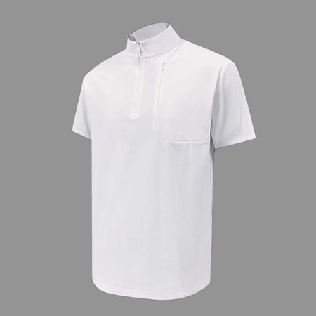 Xdegoge Men s Quarter Zip Shirt Plus Size Short Sleeve Stand Collar Casual Athletic Tee Moisture Wicking Lightweight Golf Tennis Sport Pocket Top