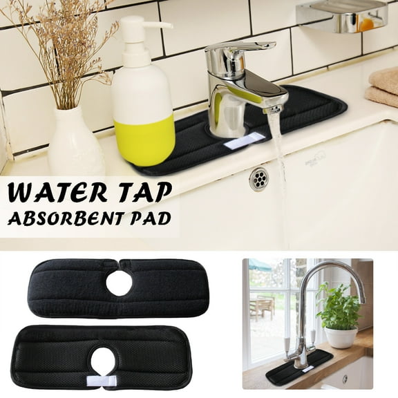 Lingouzi Sink Backsplash Kitchen Faucet Absorbent Pad Faucet Rear Sink Splash Guard