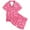 Hot Pink, variant on Utlike Girls Pajamas Set Button-Up Classic Collar Sleepwear Short Sleeve Top And Shorts 2 Pcs Fruit Print Toddler Pjs Pyjamas Breathable Back To School Pajamas For Girls Size 2 Years-3 Years