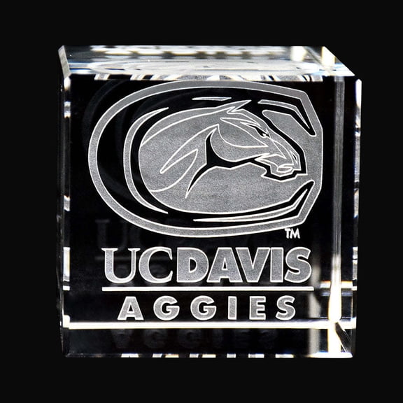 Fan Frenzy Gifts UC Davis Aggies Officially Licensed Laser Engraved Crystal Cube