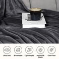 thumbnail image 6 of IR Imperial Rooms Flannel Fleece Bed Blanket 310 GSM Microfiber Lightweight Warm Fluffy Cozy Plush Adult Gray Queen Size, 6 of 16