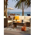 thumbnail image 3 of Unique Loom Outdoor Botanical Collection Area Rug - Fern (2' x 3' 1" Rectangle Beige/Light Brown), 3 of 9