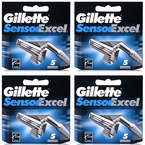Gillette Sensor Excel Razor Blades Refills, 20 Cartridges