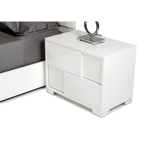HomeRoots Office Italian Modern White Right Nightstand