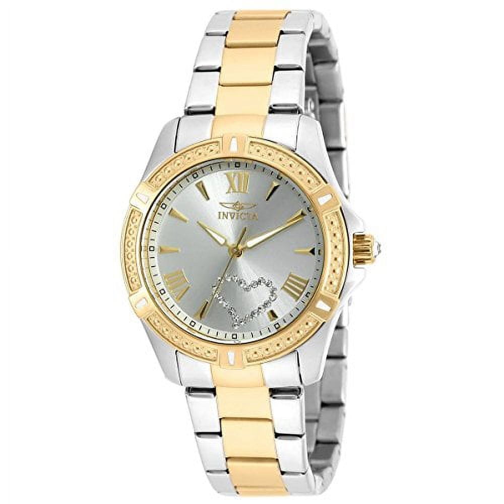 Woman’s Invicta Pro Dive Watch Like New Model#12287 100m Water Resistant Invicta Ladies Pro Diver Silver Crystal Heart Dial Two Tone  main image 3