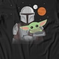 thumbnail image 3 of Star Wars The Mandalorian Men's Mando Holding Grogu T-Shirt (Black, S-XXXL), 3 of 4