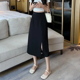 thumbnail image 3 of Falda ajustada de cintura alta y adelgazante de longitud media en forma de A para mujer, diseño con abertura lateral, moda versátil, verano 2024, 3 of 5