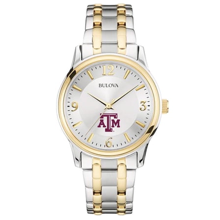 Bulova Silver/Gold Texas A&M Aggies Classic Two-Tone Round Watch