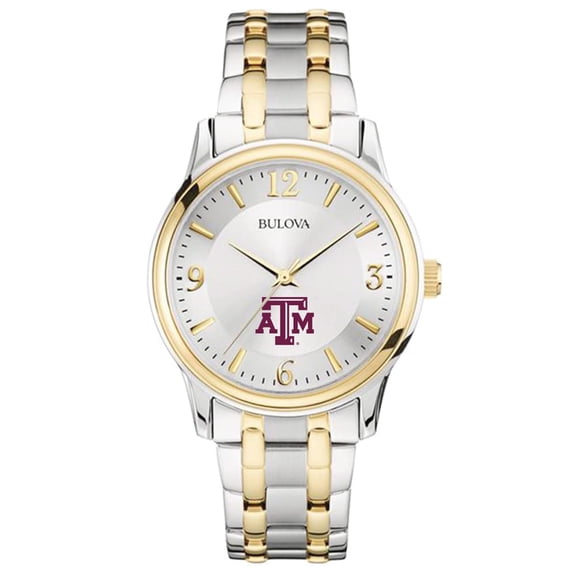 Bulova Silver/Gold Texas A&M Aggies Classic Two-Tone Round Watch