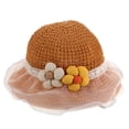 thumbnail image 1 of Sombrero de paja de verano para niños: sombrero para el sol para niña con decoración de flores de encaje, gorra de playa de ala ancha para vacaciones de niña, actividades al aire libre y viajes., 1 of 5