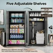 Fesbos Metal Storage Cabinet with Lockable Door,5 Adjustable Shelves - 71 Steel File Tool Organizer Cabinets for Office,Home,Garage,School,Warehouse,Industrial