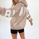 thumbnail image 5 of Sudaderas con Capucha de Moda para Mujer, Sudaderas Holgadas de Gran Tamaño, Camisetas de Larga, Corte Holgado. Caqui XXL, 5 of 9
