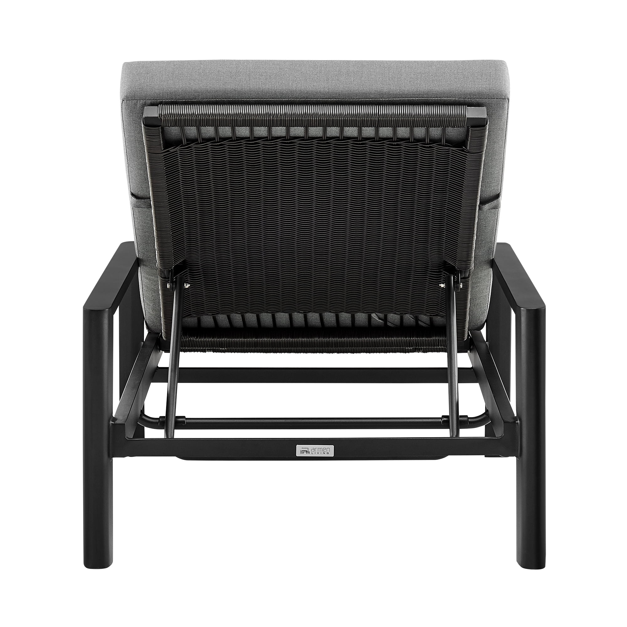 Grand Outdoor Patio Adjustable Chaise Lounge Chair in Aluminum with Grey Cushions