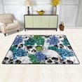 thumbnail image 2 of SKYSONIC 36x24in Skull Head Halloween Area Rug, Succulent Plants Non-Slip Floor Carpet for Indoor Living Dining Room Bedroom, 2 of 7