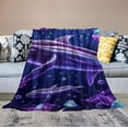 thumbnail image 2 of JEUXUS  Purple Humpback Whale Blanket for Couch Bed Throw Blanket, Aesthetic Decorative Blanket for Travel Camping Comfy Blanket, Full Size Blanket, 2 of 6