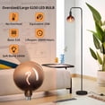 thumbnail image 4 of Lámpara de pie ONEWISH 165 cm negro mate LED 1800K globo, 4 of 9
