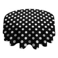 thumbnail image 4 of White Polka Dot Black Round Table Cloth,Wrinkle Resistant Table Cover with Polyester,Waterproof Reusable Tableclothes for Easter Birthday Picnic Wedding (Round,60x60inch), 4 of 6