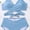 Blue, variant on Top-kevin Women's Triangle Bikini Sets Sexy Halter String Two Piece Swimsuits Tie Trim Bathing Suit Trendy Beach Swimwear