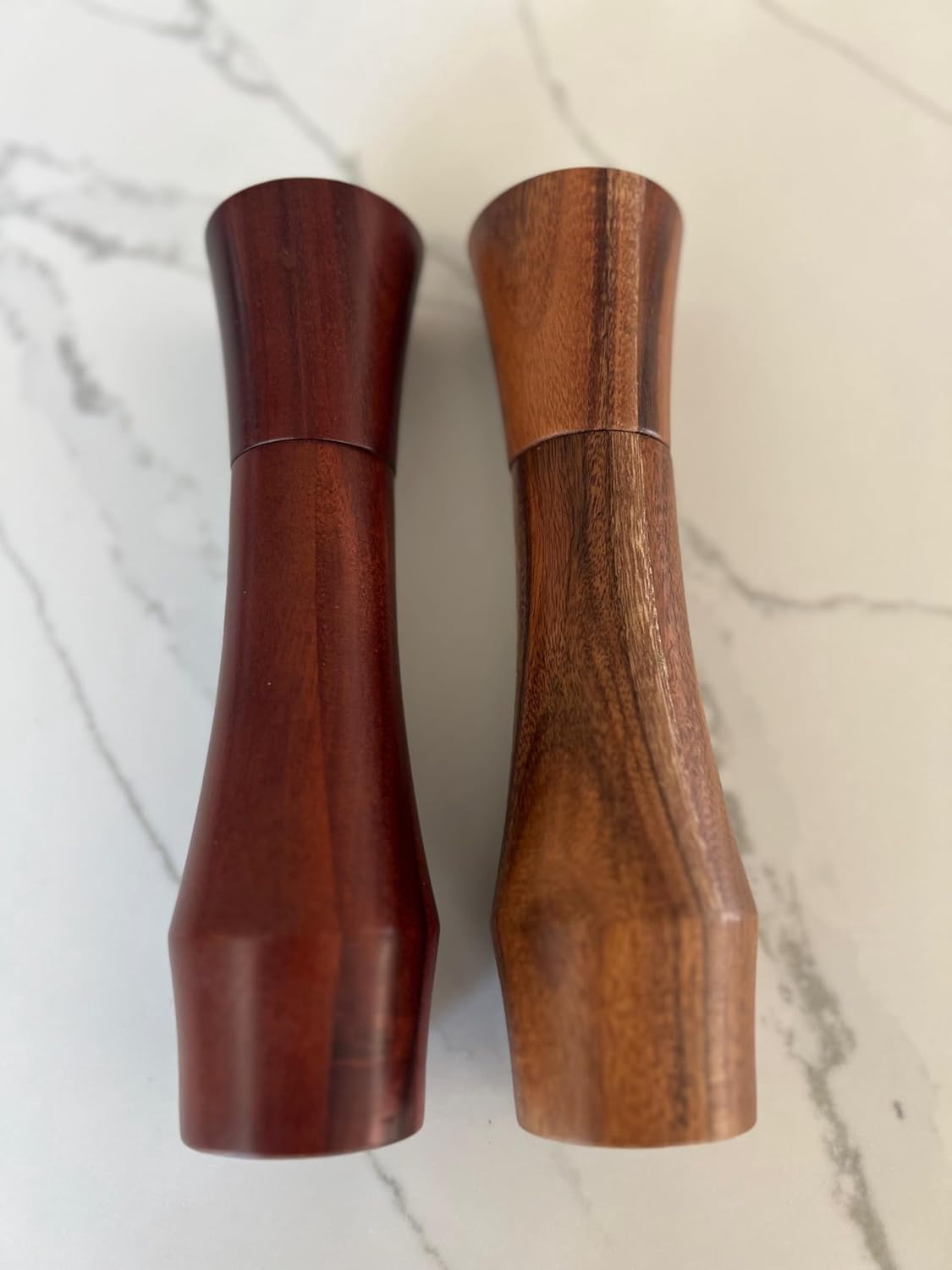 8-Inch Acacia Wood Salt and Pepper Grinder Set with Ceramic Mills for Kitchen