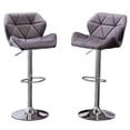 thumbnail image 4 of Gray Velvet Mid - Back Diamond Tufted Swivel Barstools for Outdoor Bar (Under Cover) Provide Comfort, 4 of 7