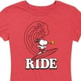 thumbnail image 3 of Peanuts - Snoopy Wave Ride - Women's Short Sleeve Graphic T-Shirt, 3 of 6