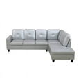 thumbnail image 2 of MAYEERTY 103.5" Modern Semi PU Leather 3-Piece Couch Set - Silver Shimmer, Chic Living Room Seating, 2 of 13
