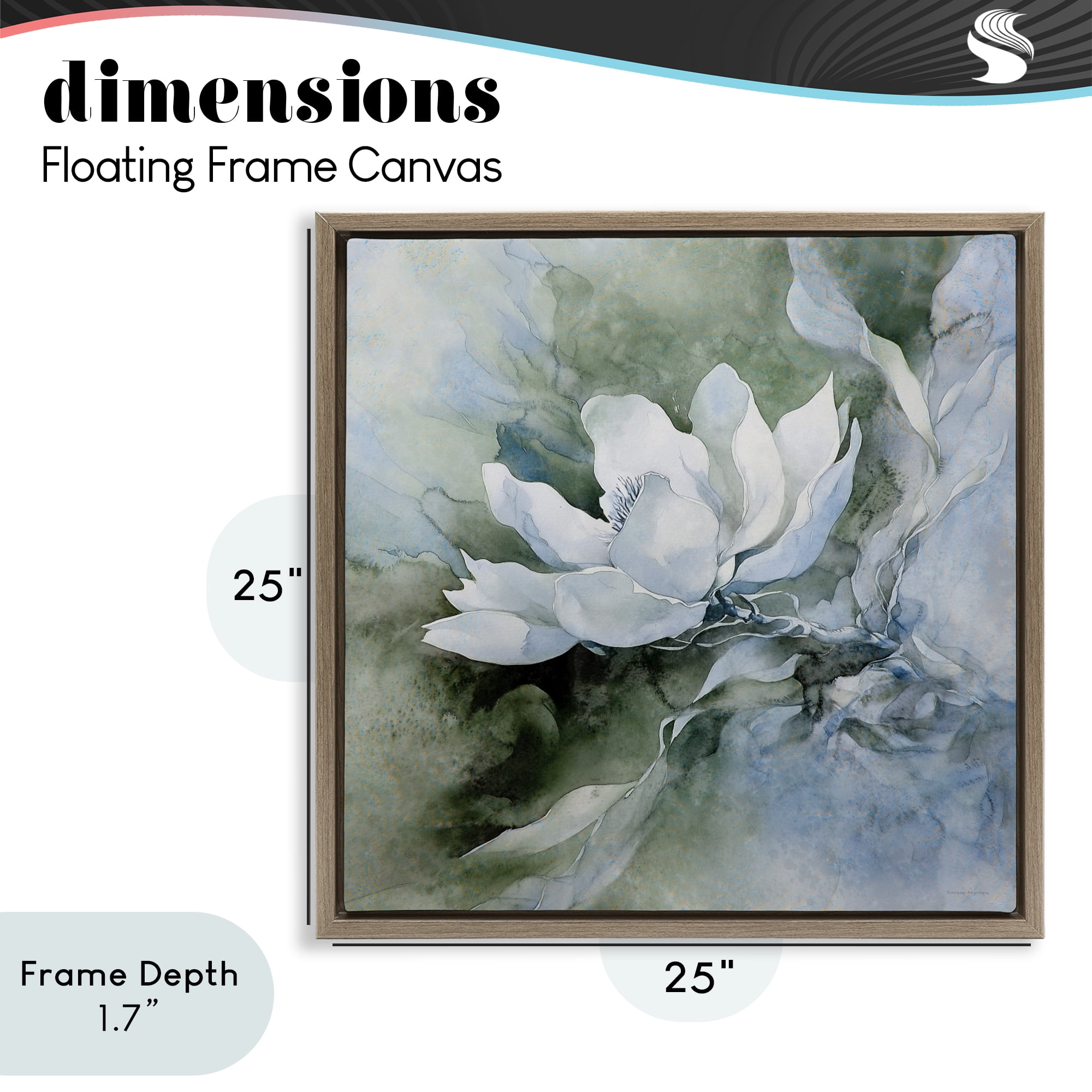 Stupell Industries Fluid Whimsical Flower Brown Framed Floater Canvas Wall Art, design by Svetlana Aleynikova