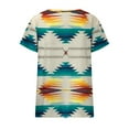 thumbnail image 5 of Hauts d'Été Grande Taille pour Femmes, Mode Décontractée pour Femmes, T-shirt à Manches Courtes Imprimé Col en V Ample, Chandail-Over, T-shirt Col en V pour Femmes en Liquidation, 5 of 5