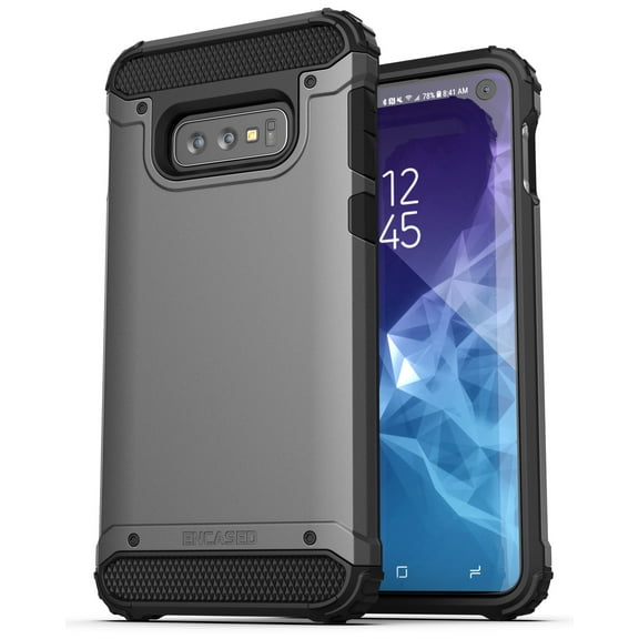 Encased Heavy Duty Galaxy S10e Case (2019 Scorpio Series) Military Grade Rugged Phone Protection Cover (For Samsung Galaxy S10 E ) Gunmetal Grey