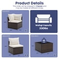thumbnail image 6 of EDX 7 Piece Outdoor Wicker Patio Furniture Set, PE Rattan Sectional Conversation Set with Tempered Glass Coffee Table, Washable Cushions & Pillows for Backyard, Garden, Poolside, Brown, 6 of 7