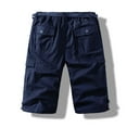 thumbnail image 4 of M-5X Plus Size Cargo Shorts for Men Big and Tall with Pockets and Belt Relaxed Straight Leg Elastic Waist Solid Color Hiking Work Short, 4 of 4