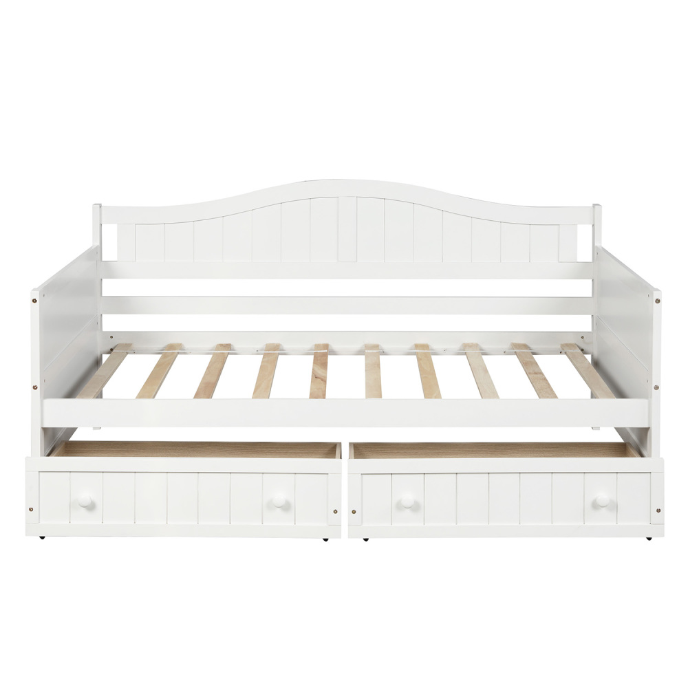 Hassch Twin Wooden Daybed With 2 Drawers,&nbsp;Sofa Bed For Bedroom Living Room,No Box Spring Needed,White - image 4 of 10