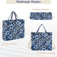 thumbnail image 6 of FORMRS Womens Corduroy Tote Bag Crossbody Shoulder Purse Handbag with Detachable Strap, Blue Floral Leopard Pattern, 6 of 7