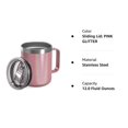 thumbnail image 5 of Taza de café aislada de acero inoxidable NQ taza de viaje al vacío de doble pared con asa dorado champán, 5 of 5