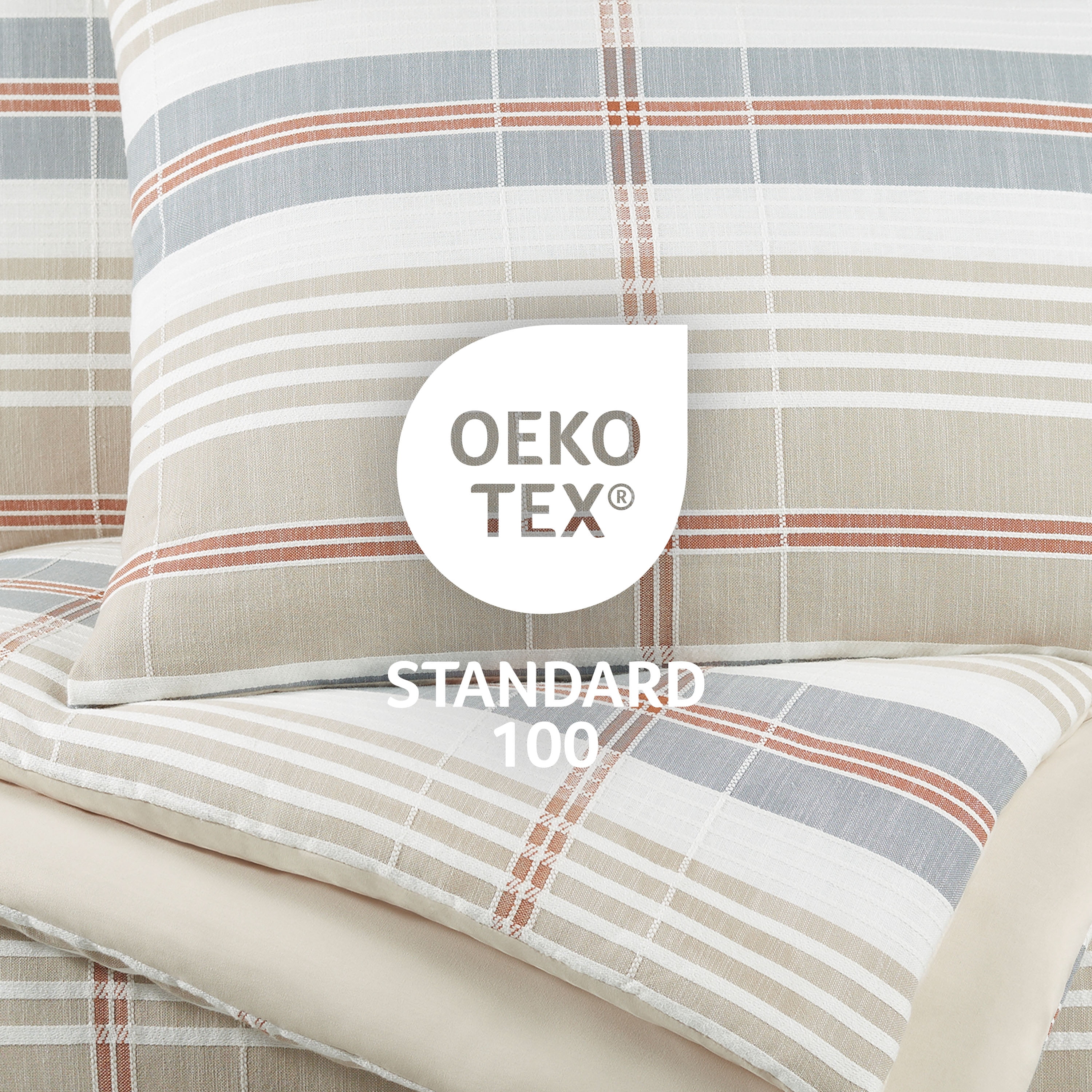 Vellux Oslo Plaid 2-Piece Cotton Comforter Set, Down Alternative, Twin, Taupe