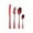 Red, variant on Christmas Cutlery Set, Stainless Steel Flatware, 4 Piece Knife Fork Spoon Dinnerware Set, Red Green Durable Ergonomic Design Easy Clean