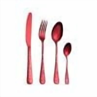 YFTDEF Christmas Flatware Set, Stainless Steel 4-Piece, Knife Fork Spoon Utensils, Bake-Like Handles, Durable Easy-Clean Holiday Dinnerware, for Holiday Dining & Entertaining