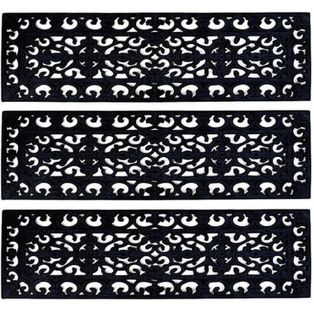 UPC 788460031948 product image for Imports Unlimited Fleur Di Lys Step Mat Recycled Rubber Doormat (Set of 3) | upcitemdb.com