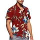 thumbnail image 2 of Blusa y camisa de manga corta con cuello vuelto para hombre, blusa informal de moda con cuello vuelto, blusa estampada de manga corta con botones, blusa de poliéster para hombre, 2 of 6